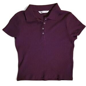Girl's SO Brand Waffle Knit Shirt Burgandy Size Large